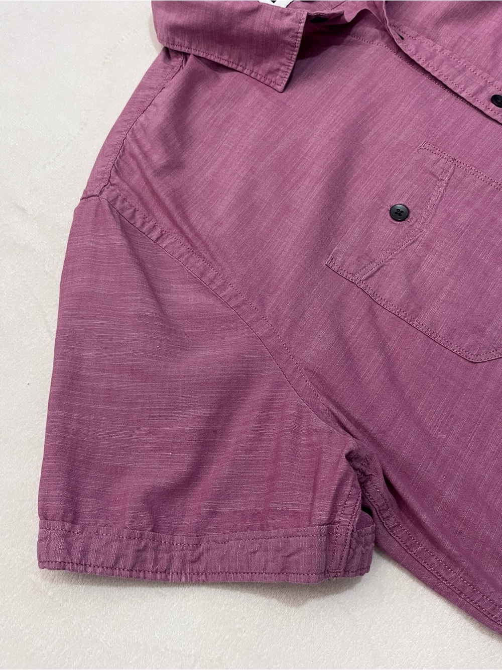Express Soft Wash Men's Short-Sleeve Collar Button-Down Shirt Pink / Purple L - Picture 3 of 15